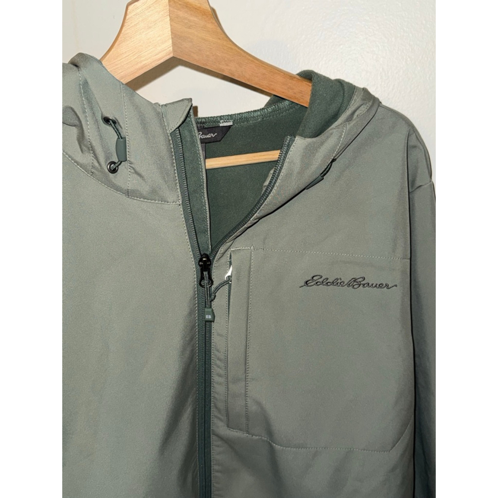 Men's Eddie Bauer Point Vista Windproof Green Performance Jacket size Large Tall - Picture 12 of 12
